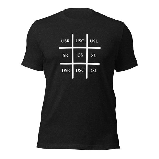 Stage Grid white lettered Unisex t-shirt